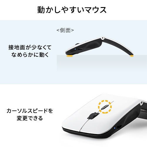 ワイヤレスマウス(Bluetooth・充電式・おすすめ・おしゃれ・人気・薄型・携帯用・複数台・Mac・Android・スマホ・タブレット・ブラック）EEX-MABT01BK