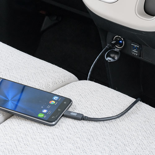 カーチャージャー Type-C×2ポート（車載充電器 USB PD30W対応 5V/2.4A 急速充電 シガーソケット 12V/24V対応 コンパクト）