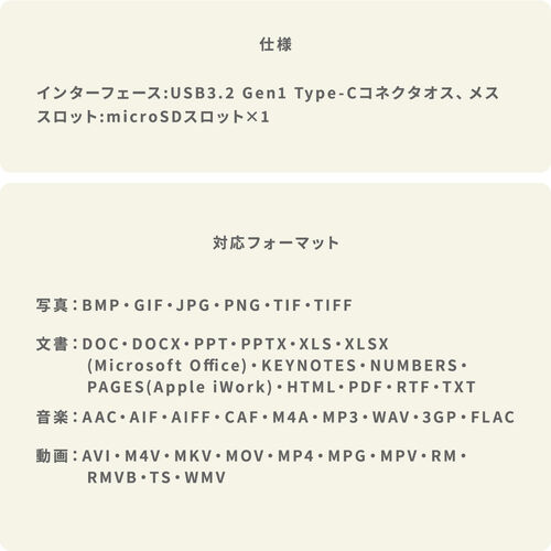 Qubii Duo Type-C接続 iPhone iPad iOS Android 自動バックアップ（USB Type-C・microSDカードリーダー機能・容量不足解消・ホワイト）