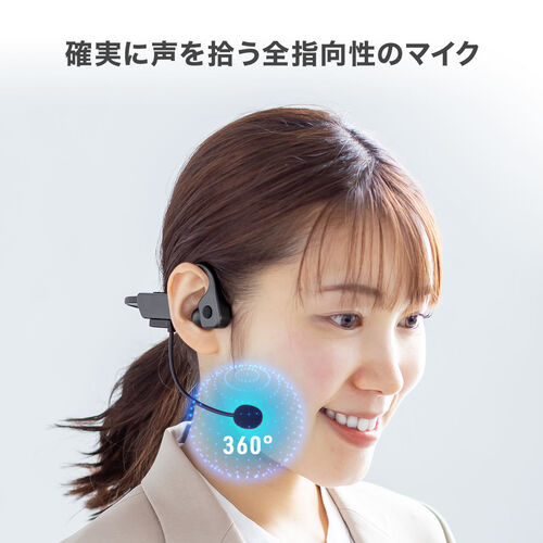 骨伝導イヤホン（Bluetooth・空気伝導・ヘッドセット・外付けマイク・IP56・防水・軽量・高音質・ワイヤレス・無線・運動・人気・おすすめ） BTSH025