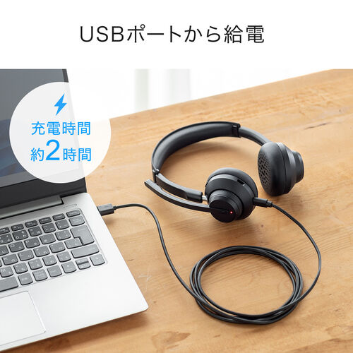 Bluetoothヘッドセット（デュアルマイクノイズキャンセル・両耳タイプ・無線・有線・25時間連続通話・コールセンター・法人・テレワーク・配信・ワイヤレス）