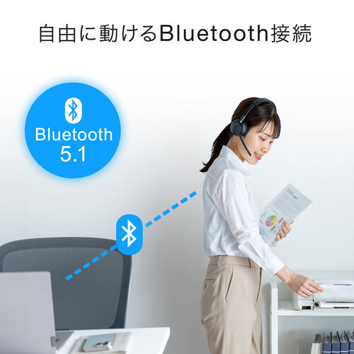 Bluetoothヘッドセット（デュアルマイクノイズキャンセル・両耳タイプ・無線・有線・25時間連続通話・コールセンター・法人・テレワーク・配信・ワイヤレス）