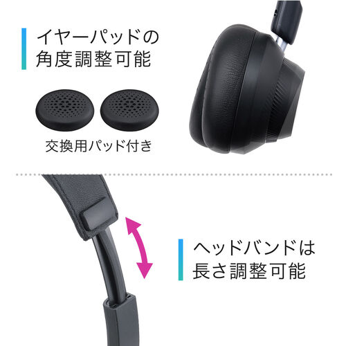 Bluetoothヘッドセット（デュアルマイクノイズキャンセル・両耳タイプ・無線・有線・25時間連続通話・コールセンター・法人・テレワーク・配信・ワイヤレス）