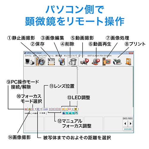 デジタル顕微鏡（USB・オートフォーカス・遠距離撮影・角度調整・マクロスコープ）