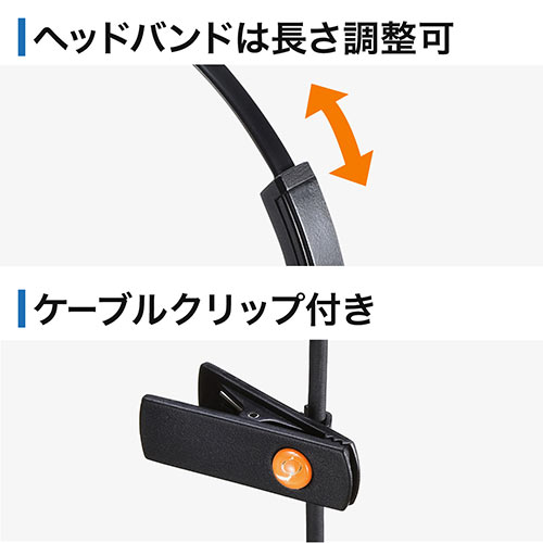 ヘッドセット（固定電話用・RJ-9接続・マイク・コールセンター・両耳タイプ）