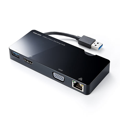 ドッキングステーション（USBハブ・USB3.0・ディスプレイ接続・HDMI/VGA・ギガビット対応・LAN・Windows専用） HUB031 サンワサプライ