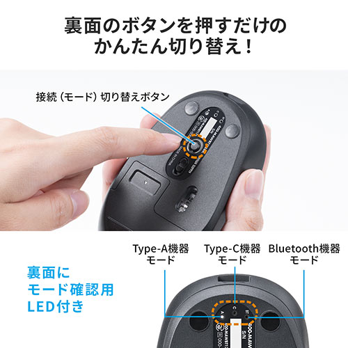 ワイヤレスマウス(Bluetooth・充電式・おすすめ・おしゃれ・人気・静音マウス・充電・スマホスタンド付き ・ブラック） MAWBT172BK