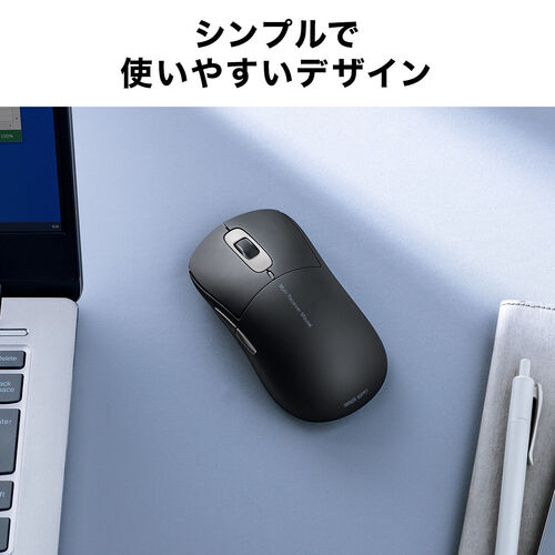 USBハブマウス（USB-C HDMI変換アダプタ・ワイヤレス 2.4G & Bluetooth・充電式・4K/60Hz・PD充電・会議・出張・プレゼン・ブラック×ブルー）