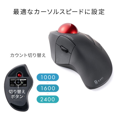 ワイヤレスマウス(Bluetooth・おすすめ・おしゃれ・人気・トラックボールマウス・静音・5ボタン・光学式センサー・電池式・ブラック） MAWBTTB138