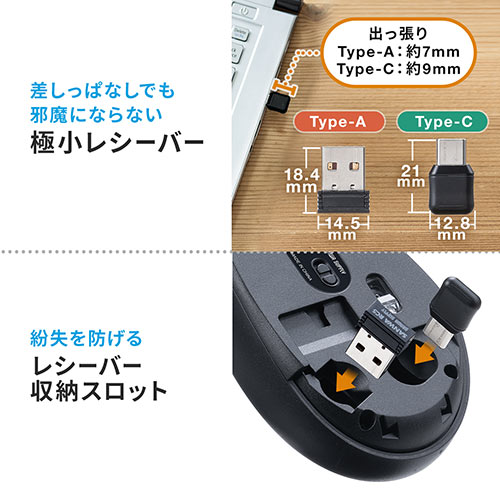 ワイヤレスマウス 充電マウス コンボマウス Type-C Type-A 静音マウス 充電式 スマホスタンド付き ポーチ付き