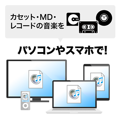 オーディオキャプチャー（USB接続・ソフト付属・アナログ音声デジタル化・Windows対応）