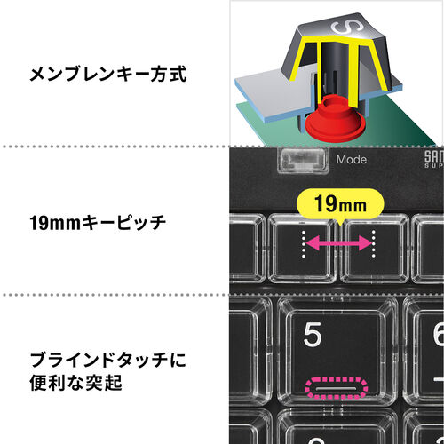 プログラマブルテンキー（割付・自作・設定・DTM） NT008 サンワサプライ