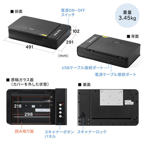 ブックスキャナー（ A4サイズ・エッジ2mm・CCD・1200dpi・Windows・Mac対応・本に特化・端までスキャン・非破壊・自炊）