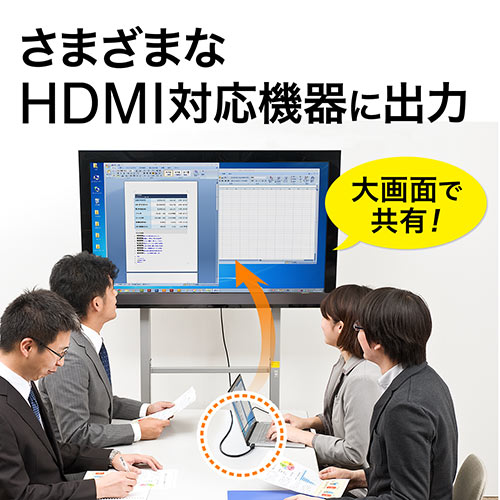 Mini DisplayPort-HDMI変換ケーブル(2m・4K/60Hz対応・アクティブタイプ・Thunderbolt変換・4K出力可能・Surface Pro 4対応・ラッチ内蔵）