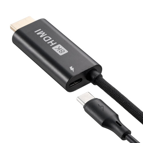 USB Type-C HDMI変換アダプタ（8K/30Hz・4K/60Hz・PD100W・ケーブル長2ｍ・typeC機器対応・スマートフォン・タブレットHDR・ブラック）