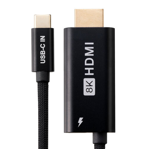 USB Type-C HDMI変換アダプタ（8K/30Hz・4K/60Hz・PD100W・ケーブル長2ｍ・typeC機器対応・スマートフォン・タブレットHDR・ブラック）