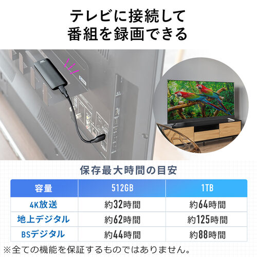 ポータブルSSD（高速タイプ・1TB・小型・外付け・Type-A/Type-Cケーブル付き・USB3.2 Gen2・テレビ録画・PS5/PS4/Xbox Series X）