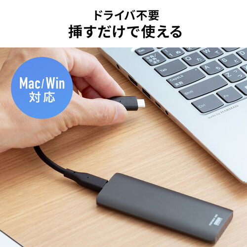 ポータブルSSD（高速タイプ・512GB・小型・外付け・Type-A/Type-Cケーブル付き・USB3.2 Gen2・テレビ録画・PS5/PS4/Xbox Series X）