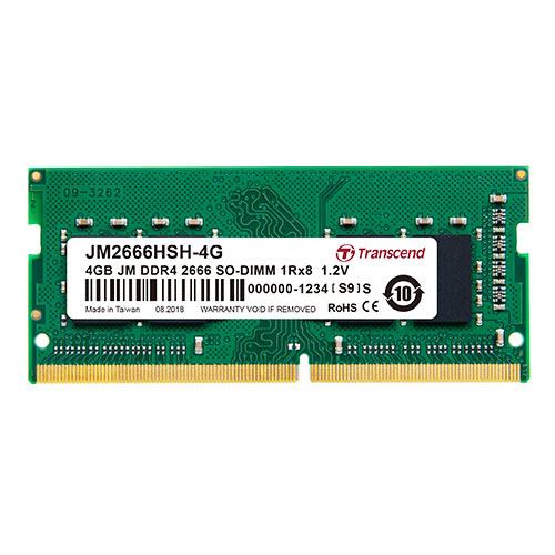 ノートPC用メモリ 4GB DDR4-2666 PC4-21300 SO-DIMM Transcend トランセンド