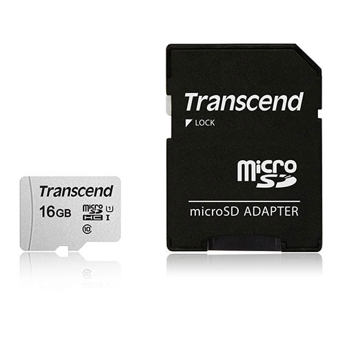 microSDHCカード 16GB Class10 UHS-I  SD変換アダプタ付き Transcend TS16GUSD300S-A