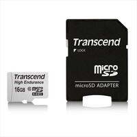 Transcend microSDHCカード 16GB Class10 高耐久 MLCチップ採用 ドライブレコーダー向け SDカード変換アダプタ付 TS16GUSDHC10V