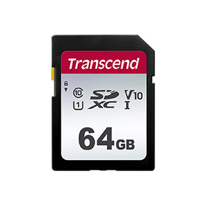 SDXCカード 64GB Class10 UHS-I U1 V10 Transcend TS64GSDC300S