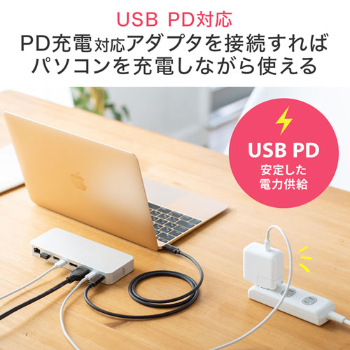 ドッキングステーション（タイプCハブ・USBハブ・Type-C・マグネット・２画面出力・HDMI・DisplayPort・LA・PD） USB-CVDK9 サンワサプライ